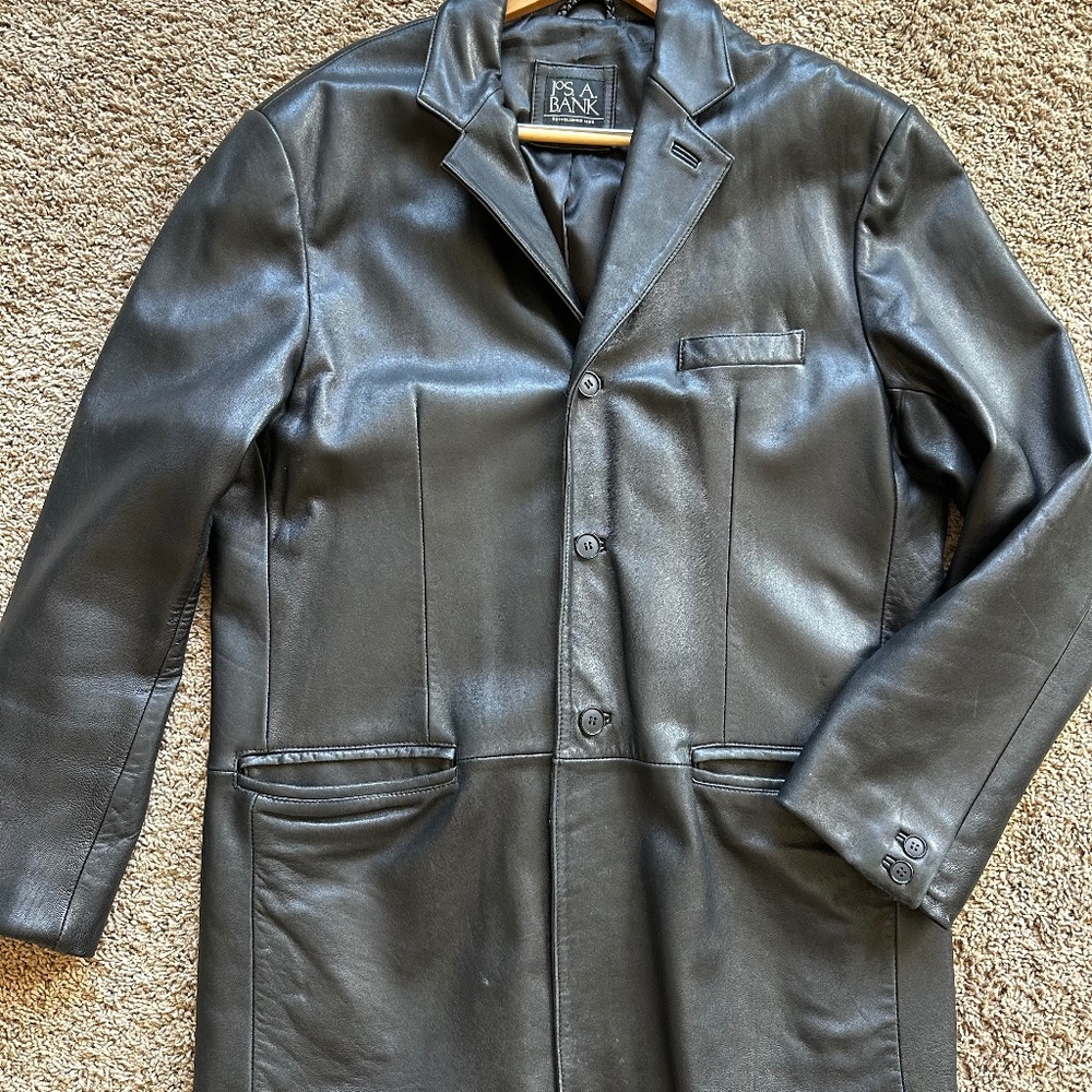 Joseph A. Bank Black Leather Jacket